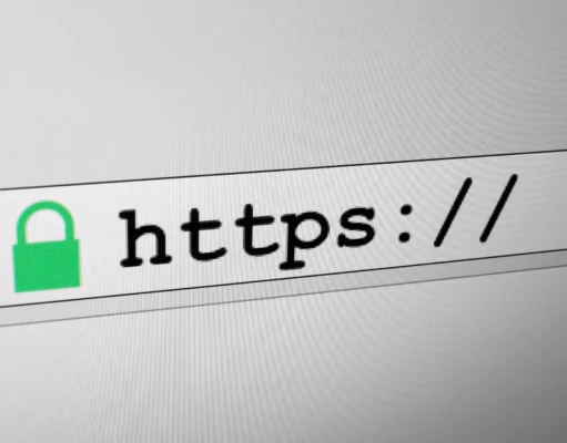The key was 4: who decides which websites your software trusts Close-up photo of a browser address bar showing a green padlock icon next to the text https://.